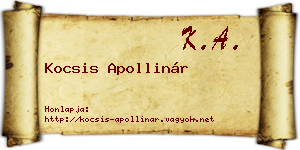 Kocsis Apollinár névjegykártya